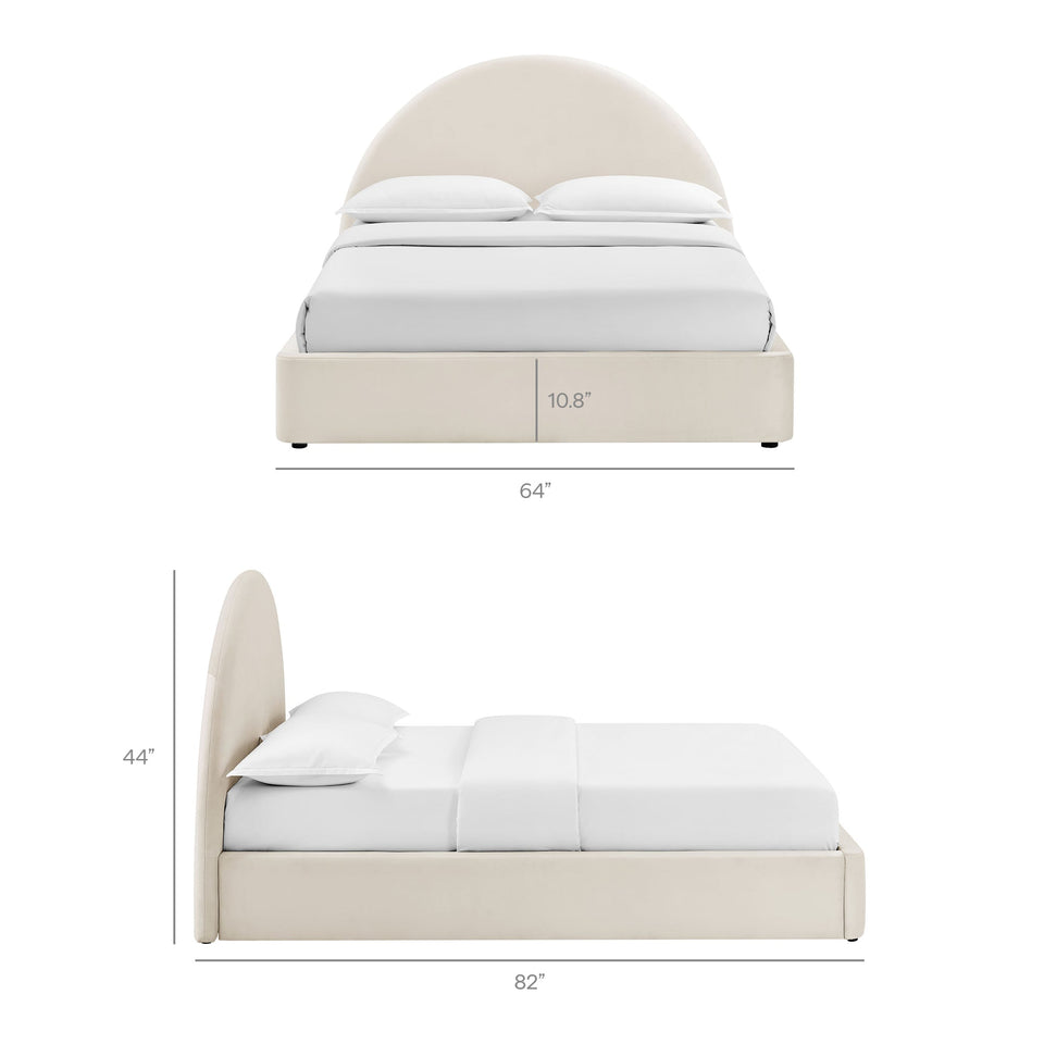 Resort Arched Performance Velvet Storage Platform Bed Frame by Modway