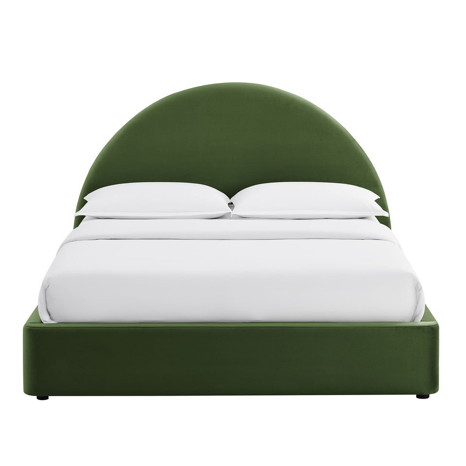Resort Arched Performance Velvet Storage Platform Bed Frame by Modway