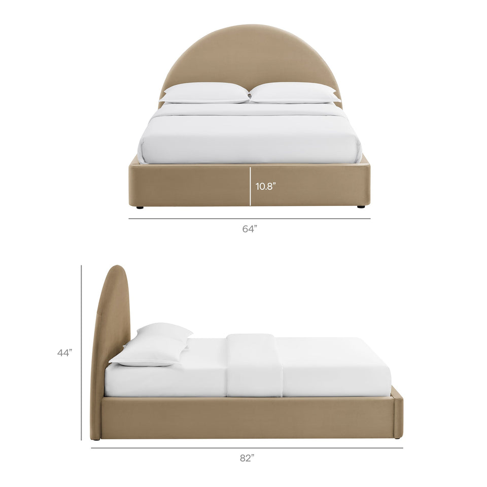 Resort Arched Performance Velvet Storage Platform Bed Frame by Modway