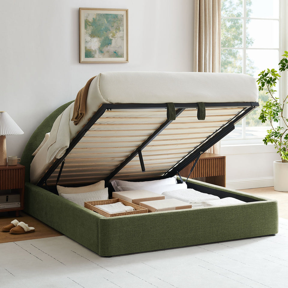 Resort Upholstered Fabric Storage Platform Bed Frame by Modway