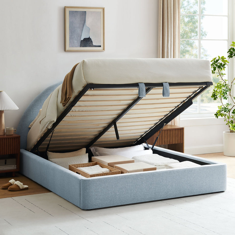 Resort Upholstered Fabric Storage Platform Bed Frame by Modway