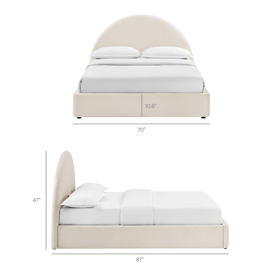 Resort Arched Performance Velvet Storage Platform Bed Frame by Modway