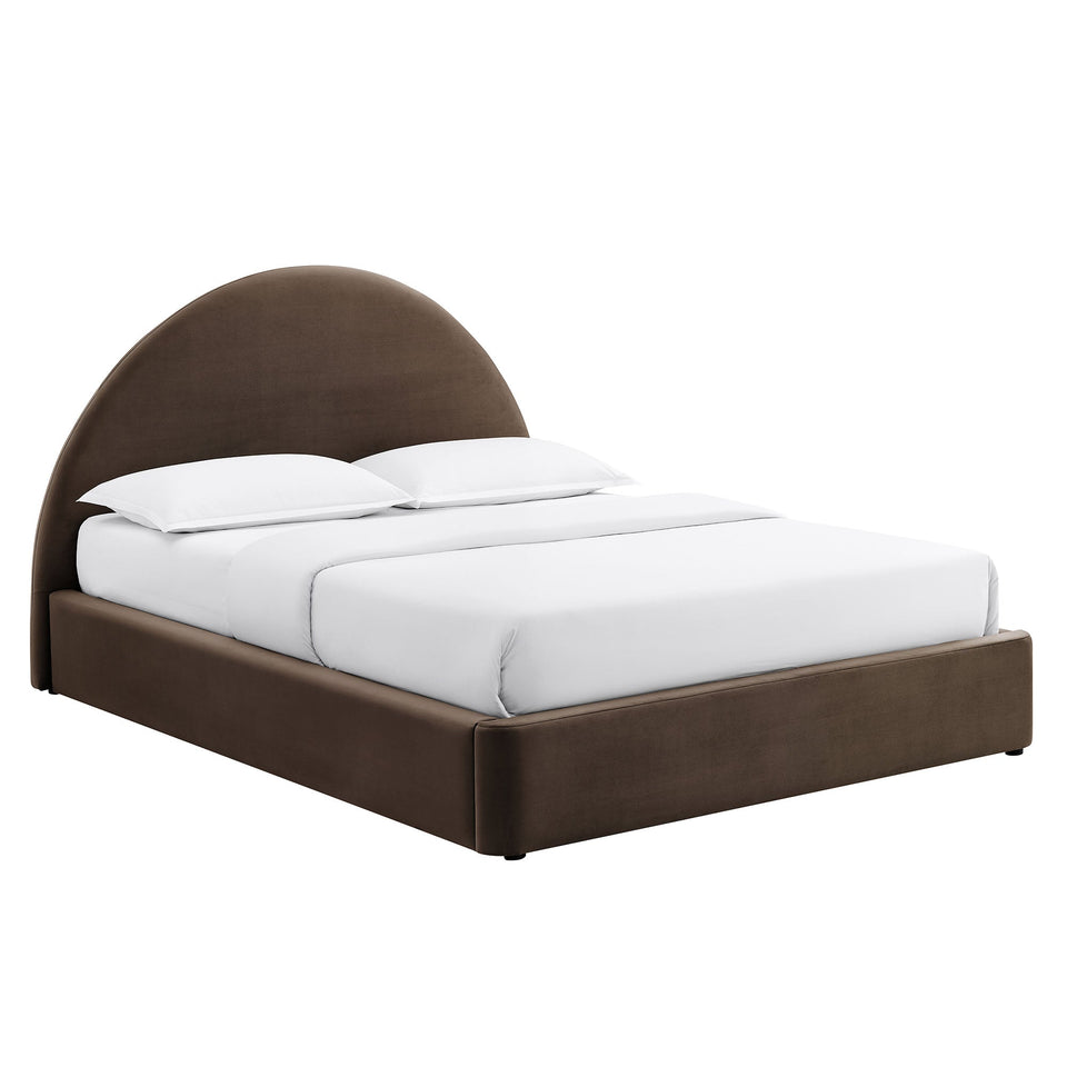 Resort Arched Performance Velvet Storage Platform Bed Frame by Modway