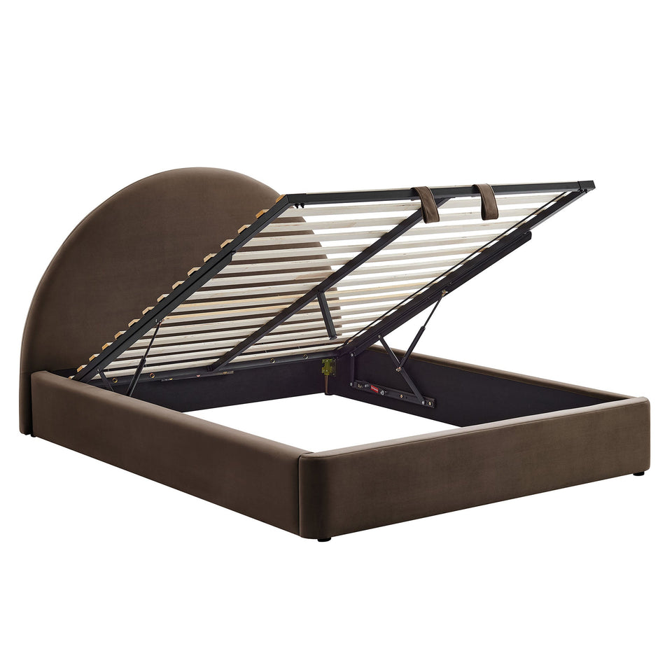 Resort Arched Performance Velvet Storage Platform Bed Frame by Modway