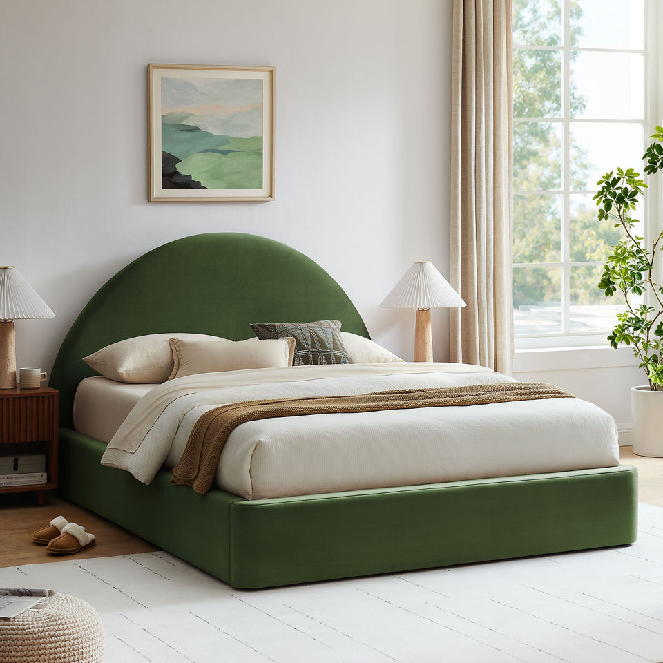 Resort Arched Performance Velvet Storage Platform Bed Frame by Modway