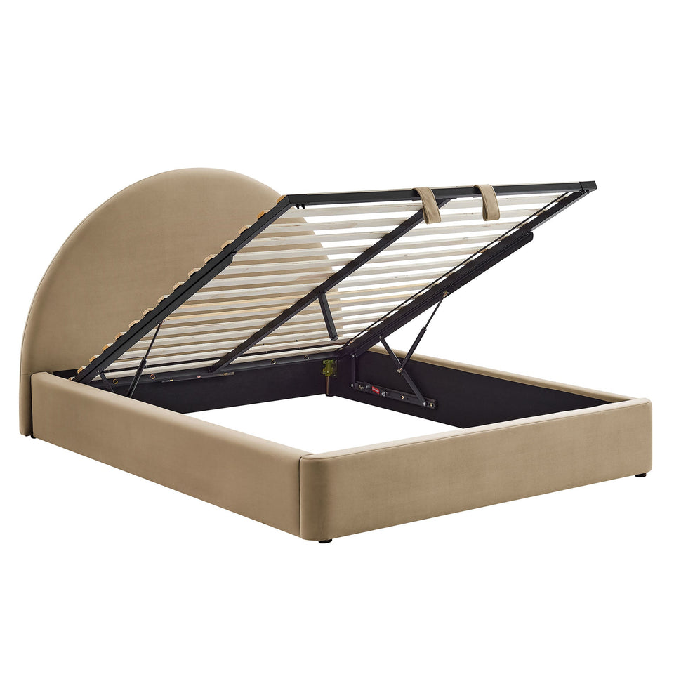 Resort Arched Performance Velvet Storage Platform Bed Frame by Modway