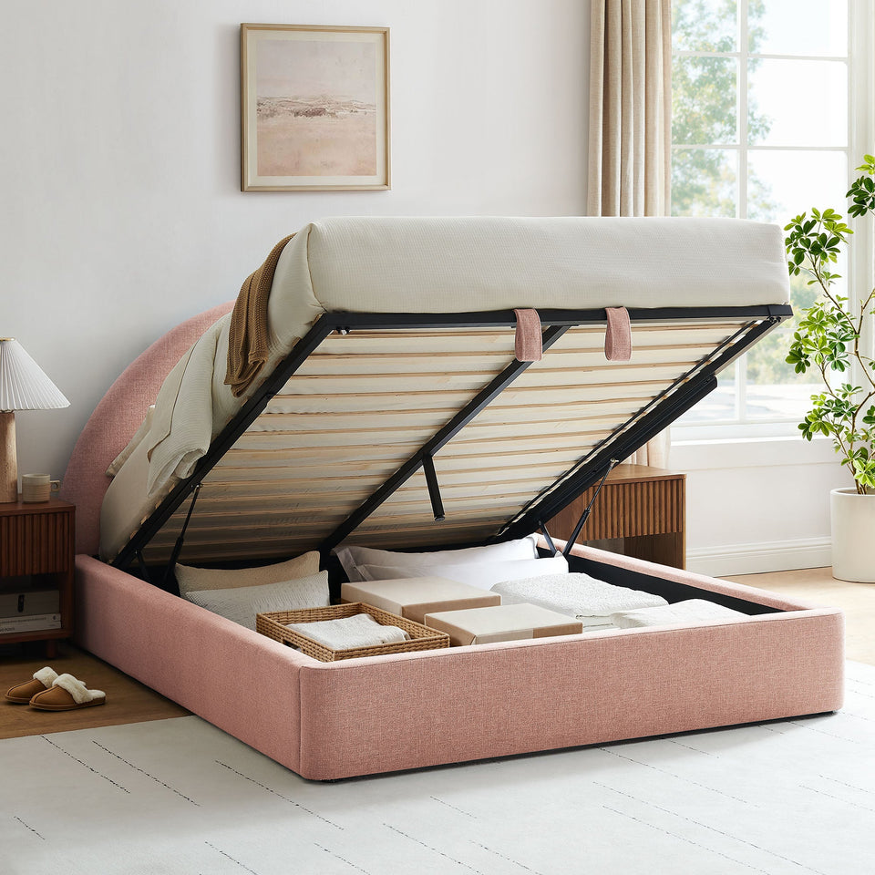 Resort Upholstered Fabric Storage Platform Bed Frame by Modway