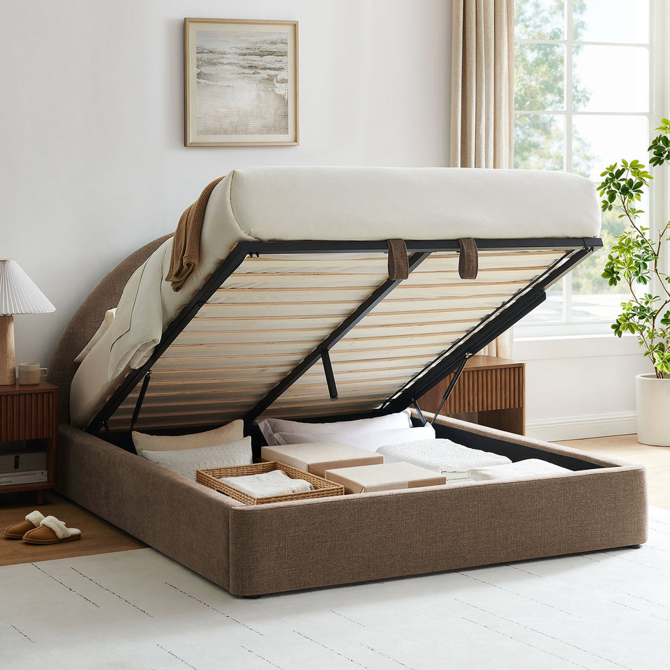 Resort Upholstered Fabric Storage Platform Bed Frame by Modway