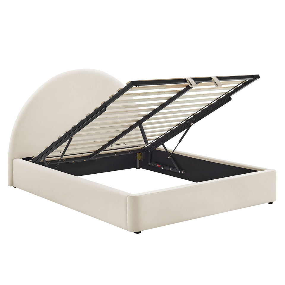 Resort Arched Performance Velvet Storage Platform Bed Frame by Modway