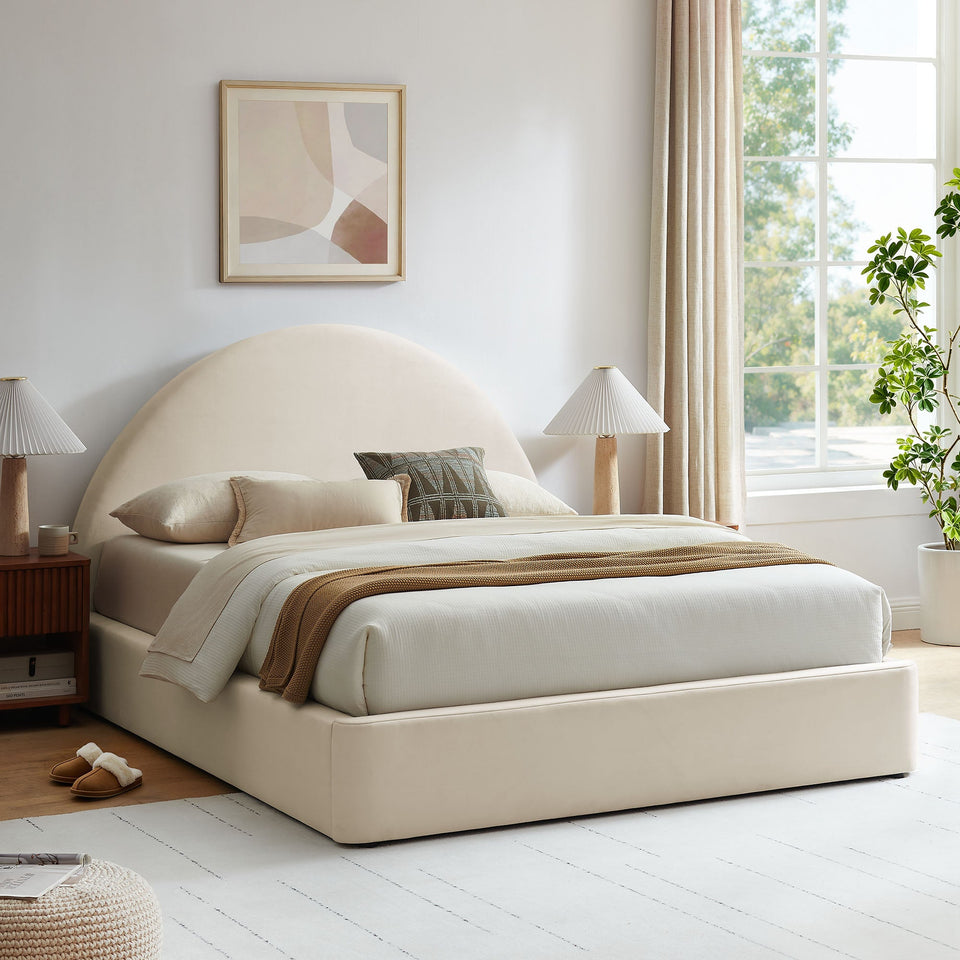 Resort Arched Performance Velvet Storage Platform Bed Frame by Modway