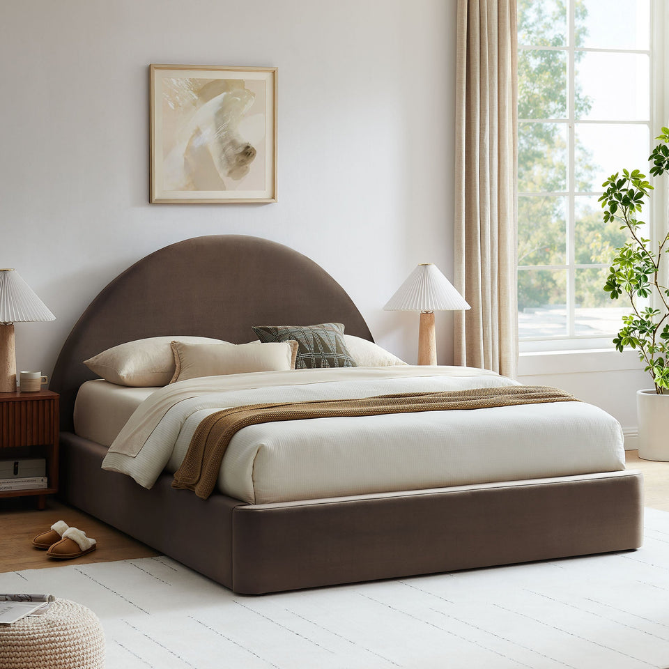 Resort Arched Performance Velvet Storage Platform Bed Frame by Modway