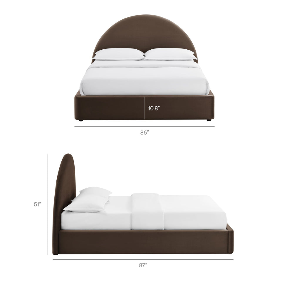 Resort Arched Performance Velvet Storage Platform Bed Frame by Modway