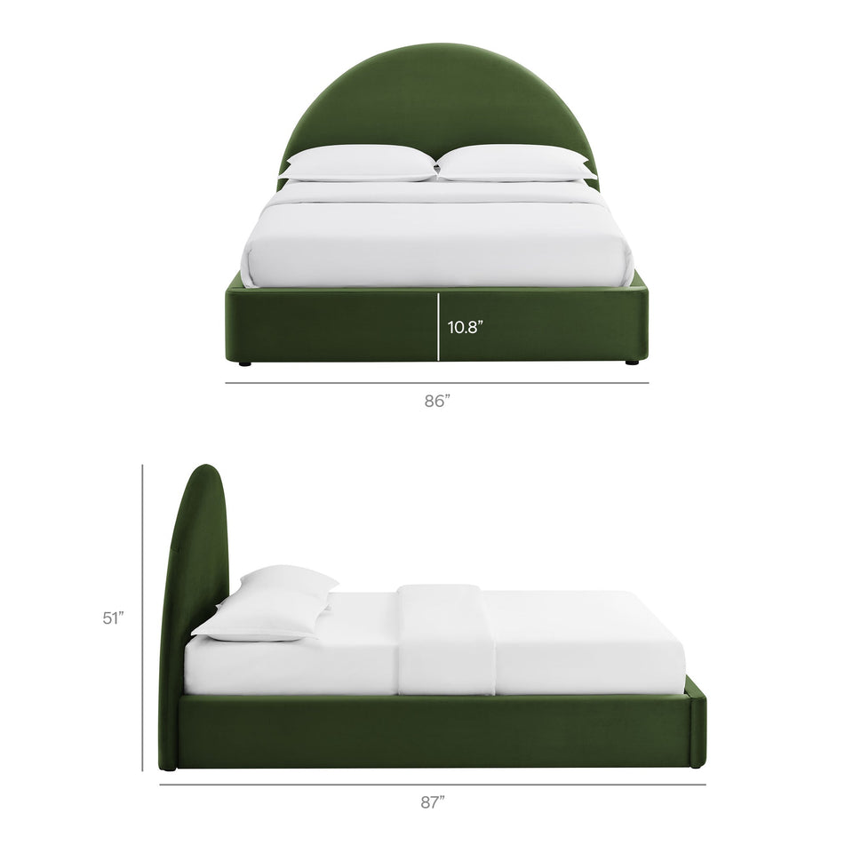 Resort Arched Performance Velvet Storage Platform Bed Frame by Modway