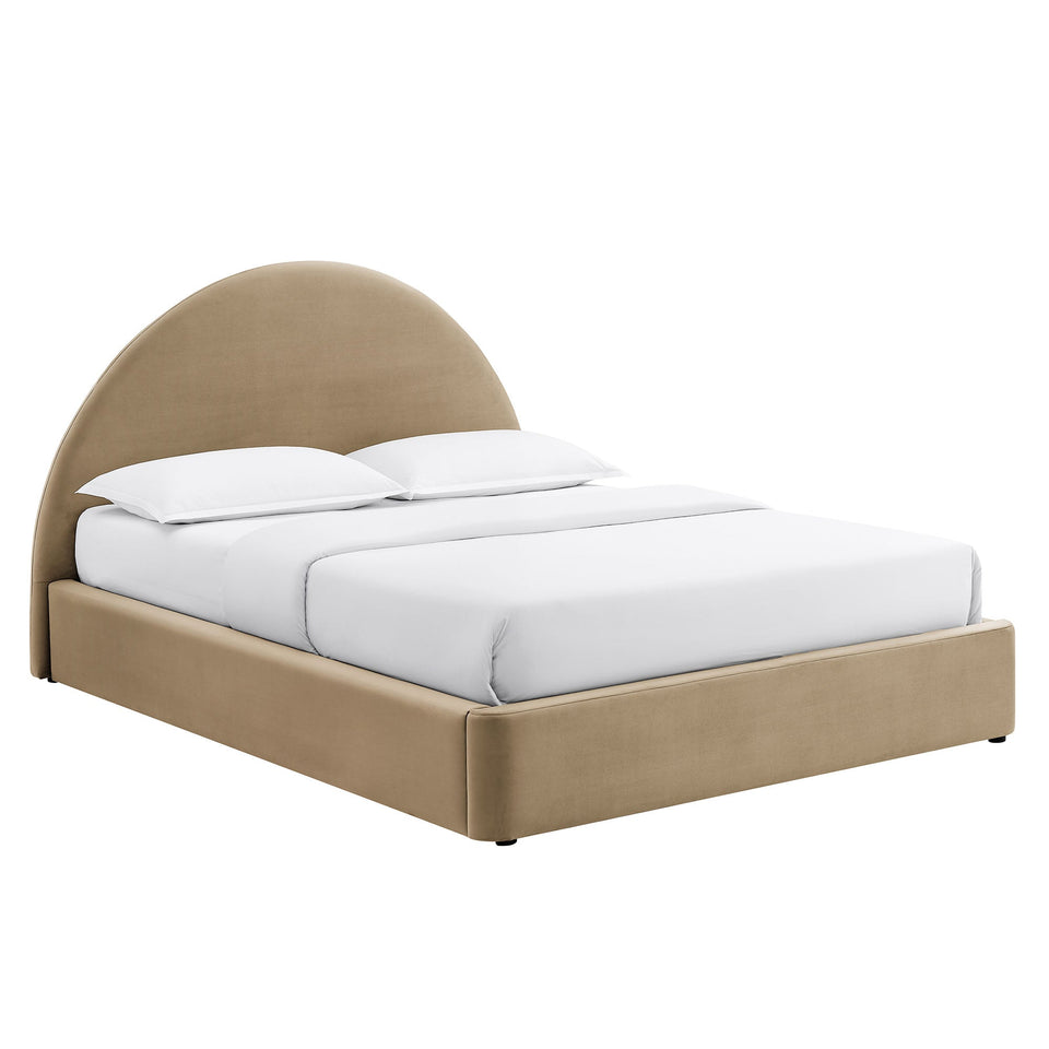 Resort Arched Performance Velvet Storage Platform Bed Frame by Modway