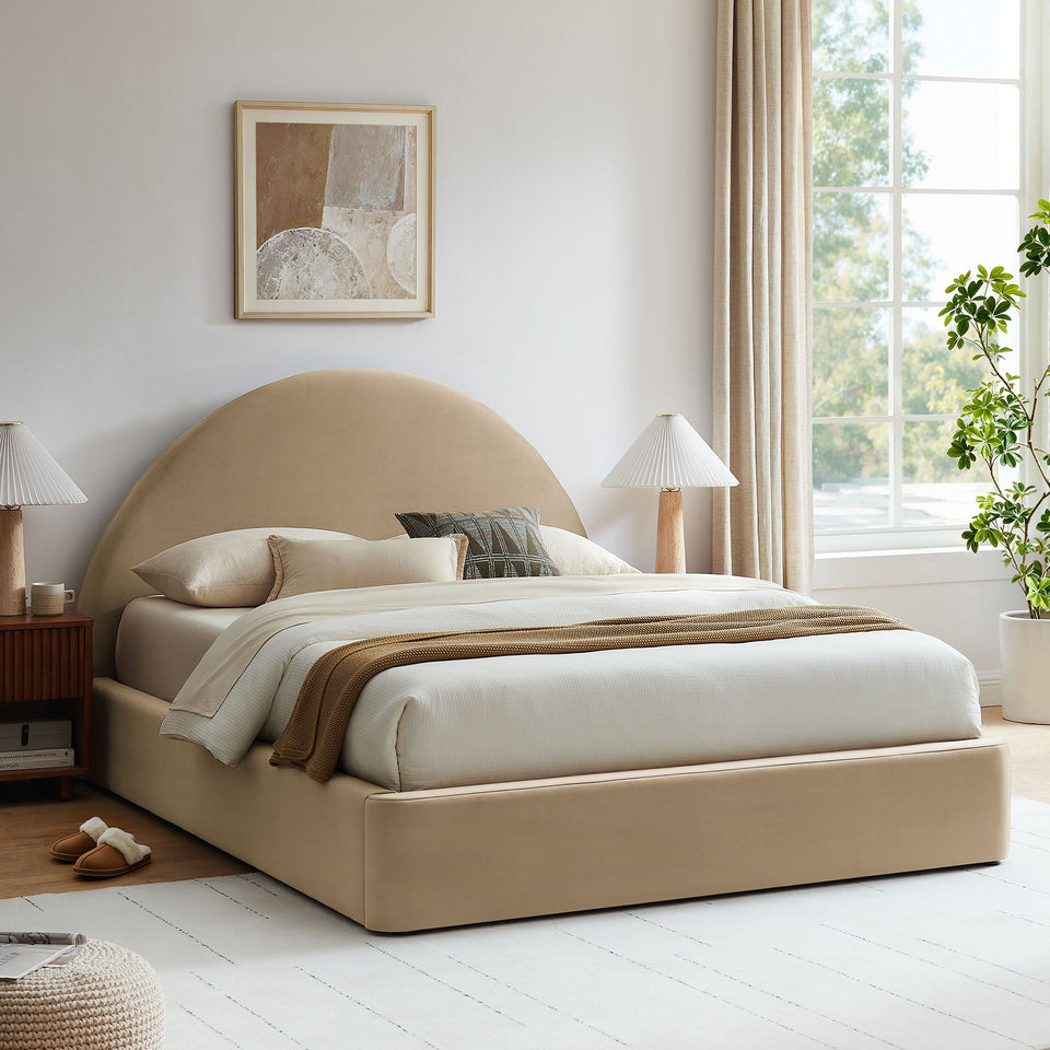 Resort Arched Performance Velvet Storage Platform Bed Frame by Modway