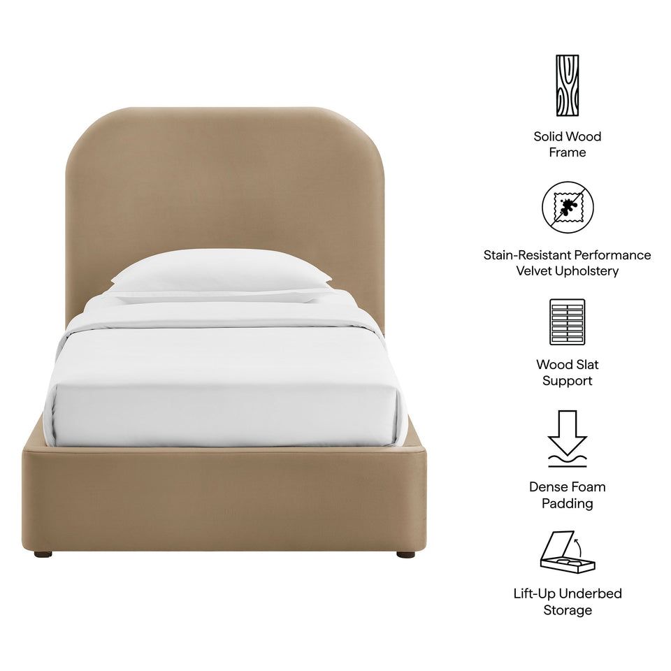 Keynote Performance Velvet Storage Platform Bed Frame by Modway