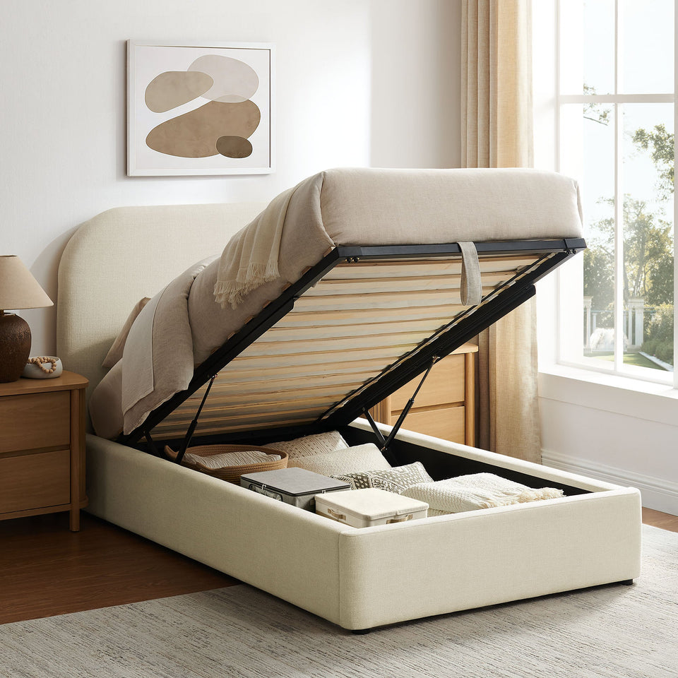 Keynote Fabric Upholstered Storage Platform Bed Frame by Modway