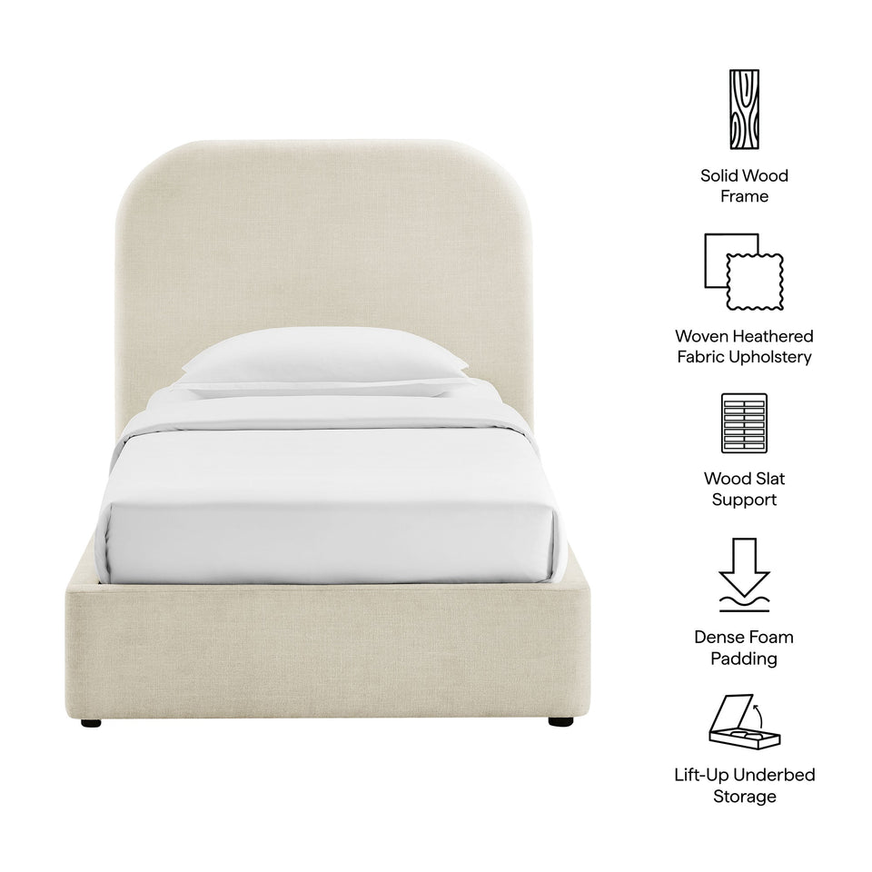 Keynote Fabric Upholstered Storage Platform Bed Frame by Modway