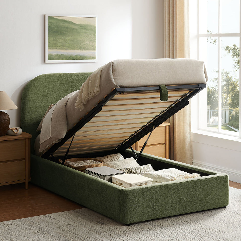 Keynote Fabric Upholstered Storage Platform Bed Frame by Modway