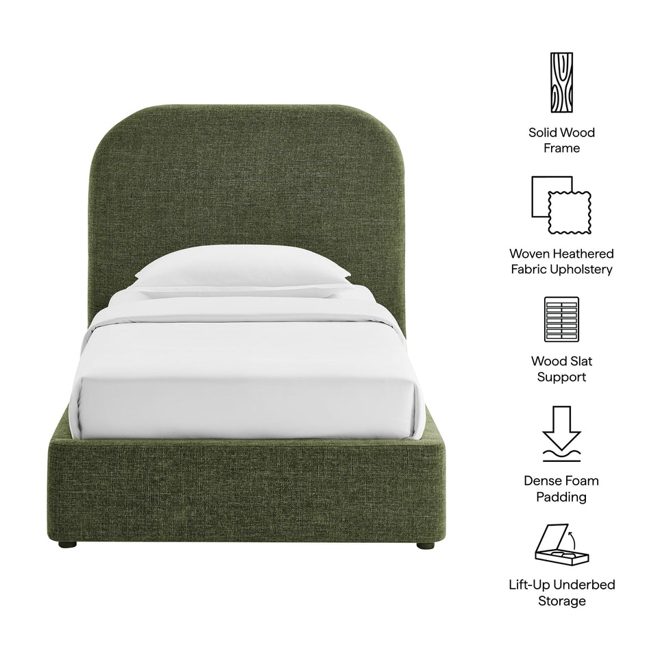 Keynote Fabric Upholstered Storage Platform Bed Frame by Modway