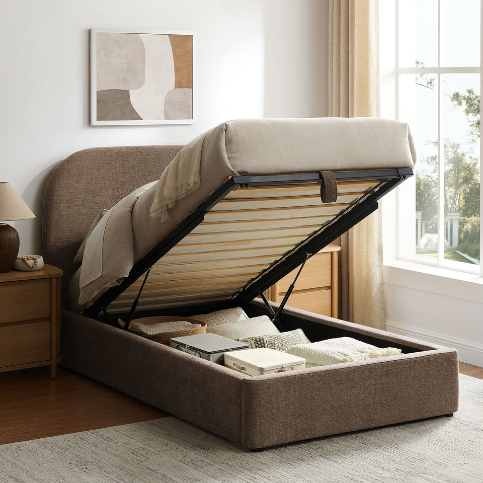 Keynote Fabric Upholstered Storage Platform Bed Frame by Modway