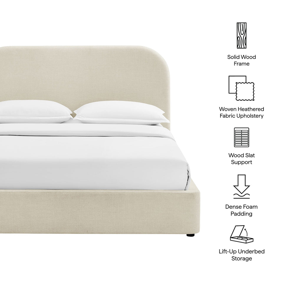 Keynote Fabric Upholstered Storage Platform Bed Frame by Modway