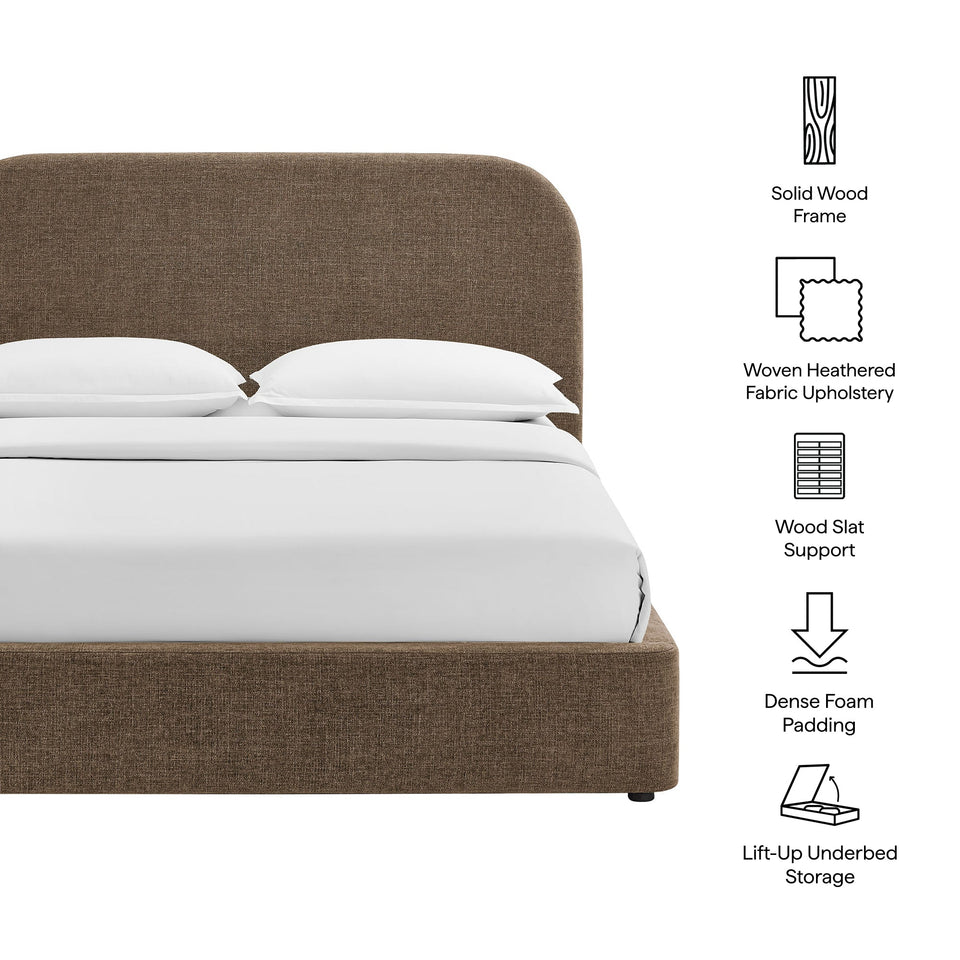 Keynote Fabric Upholstered Storage Platform Bed Frame by Modway