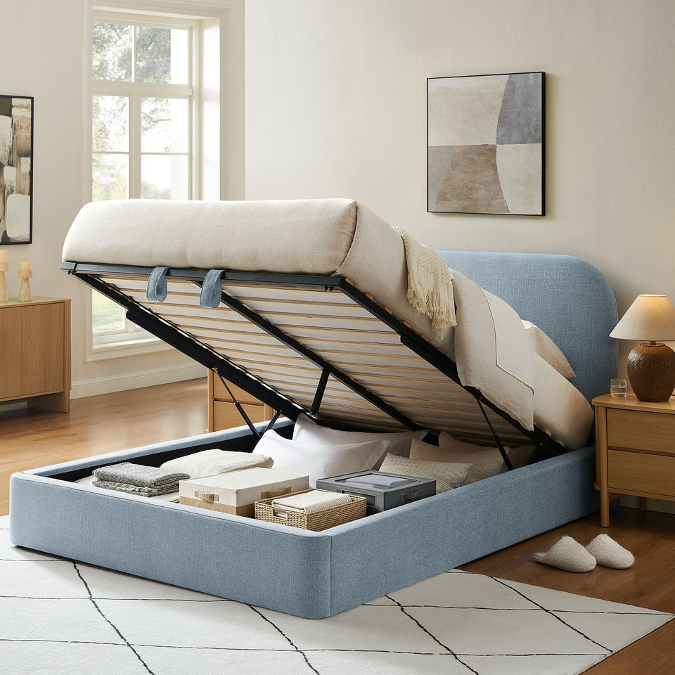 Keynote Fabric Upholstered Storage Platform Bed Frame by Modway