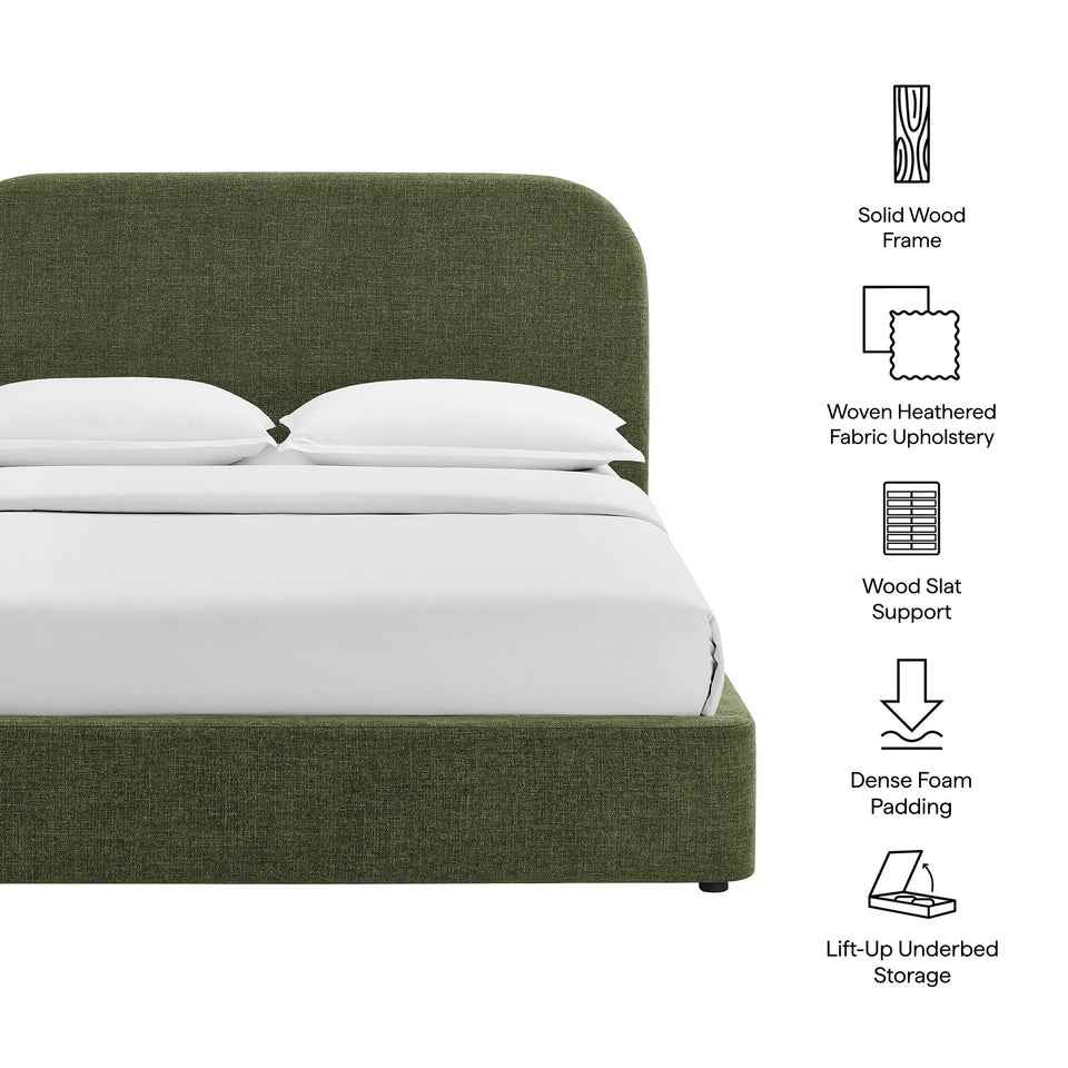 Keynote Fabric Upholstered Storage Platform Bed Frame by Modway