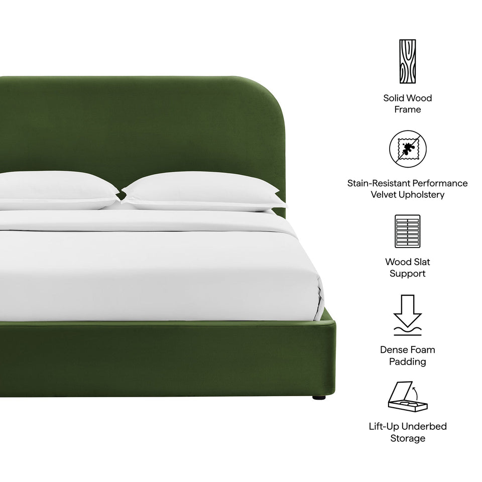 Keynote Performance Velvet Storage Platform Bed Frame by Modway