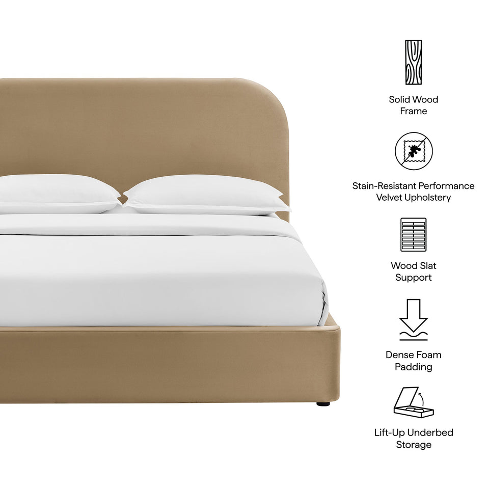 Keynote Performance Velvet Storage Platform Bed Frame by Modway