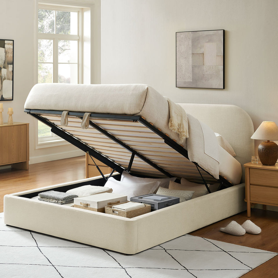 Keynote Fabric Upholstered Storage Platform Bed Frame by Modway