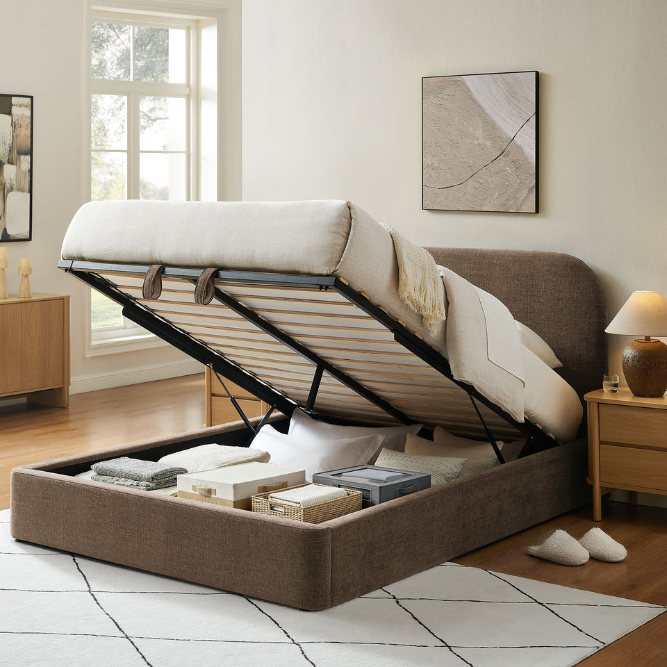 Keynote Fabric Upholstered Storage Platform Bed Frame by Modway
