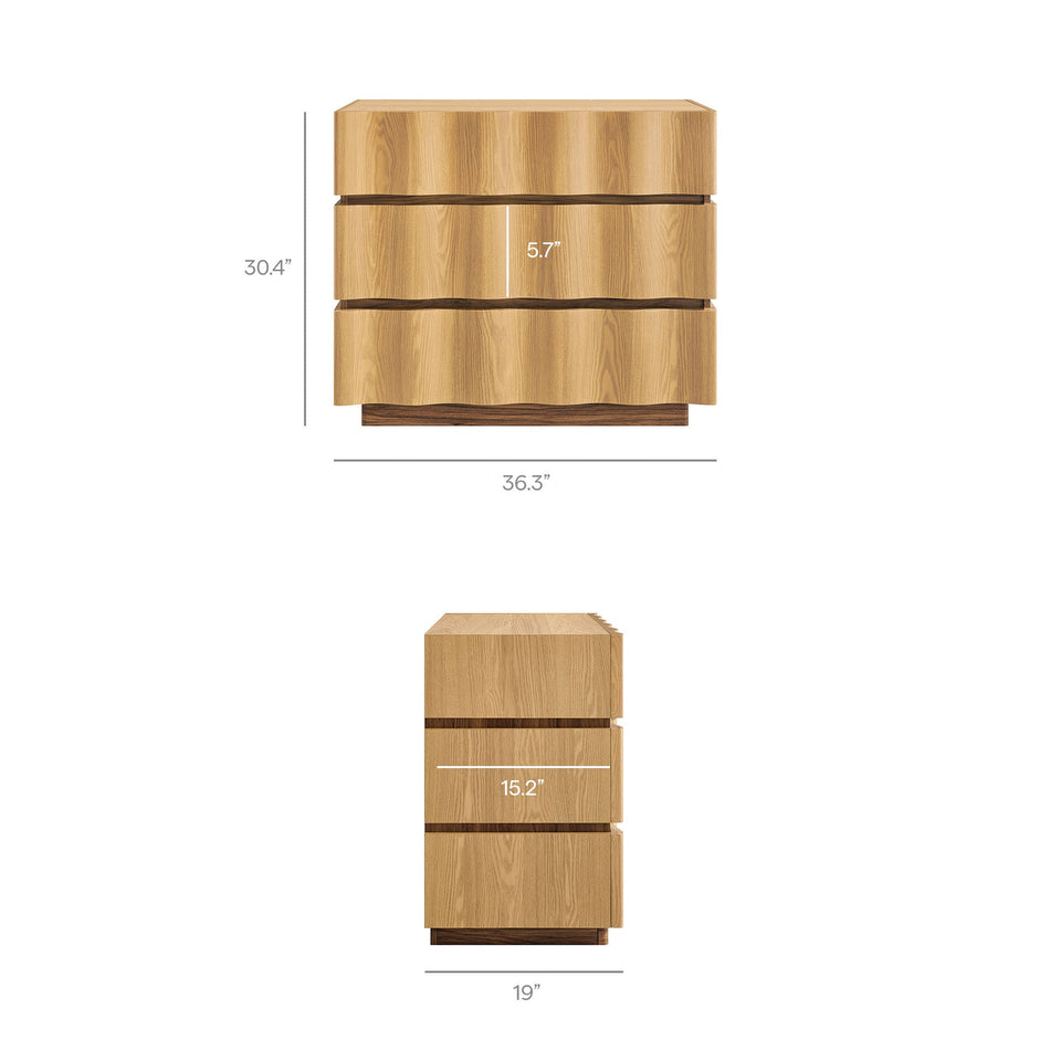 Isola Wavy 3 Drawer Chest by Modway
