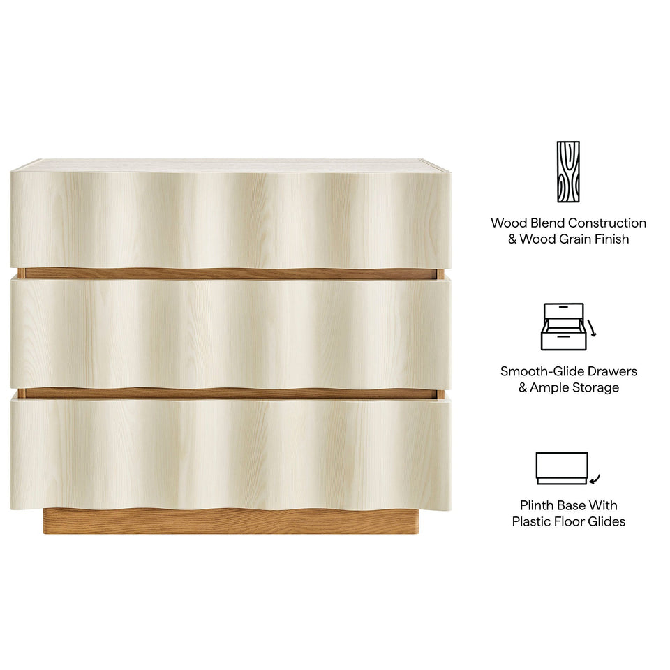 Isola Wavy 3 Drawer Chest by Modway