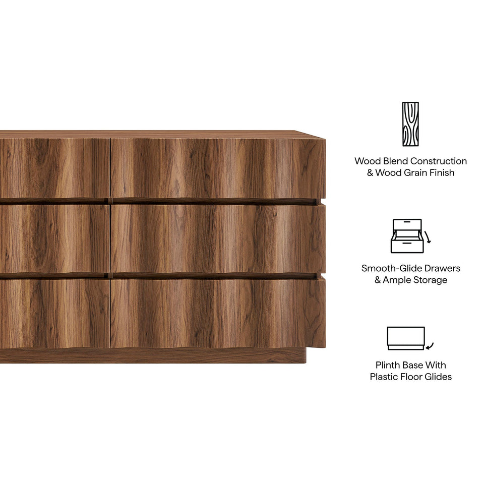 Isola Wavy 6 Drawer Dresser by Modway
