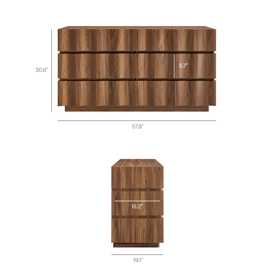 Isola Wavy 6 Drawer Dresser by Modway