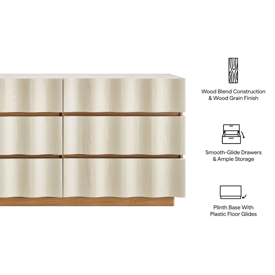 Isola Wavy 6 Drawer Dresser by Modway