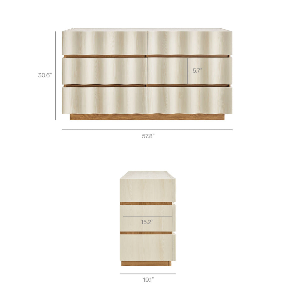 Isola Wavy 6 Drawer Dresser by Modway
