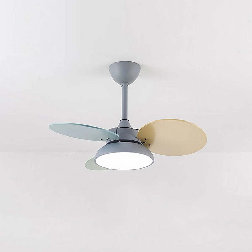 Macaron Colorful Round Ceiling Fan Light