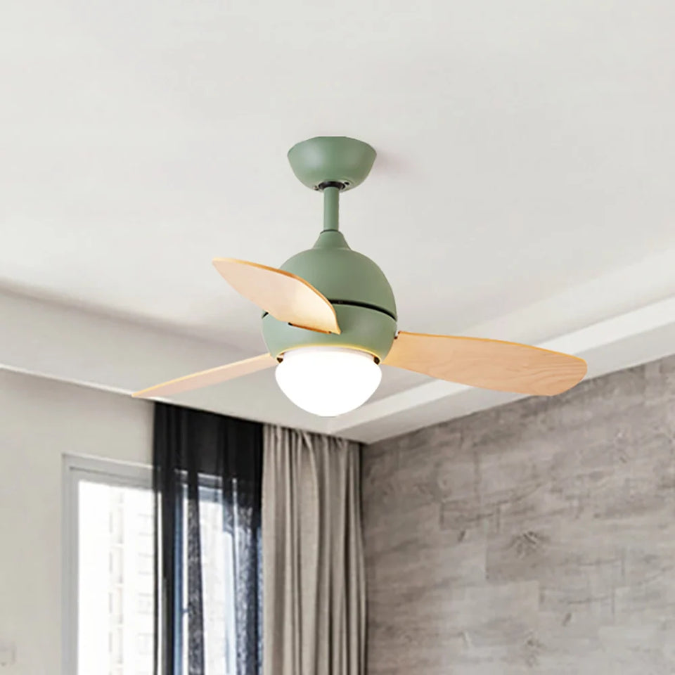 Macaron Wood Art Ceiling Fan Light