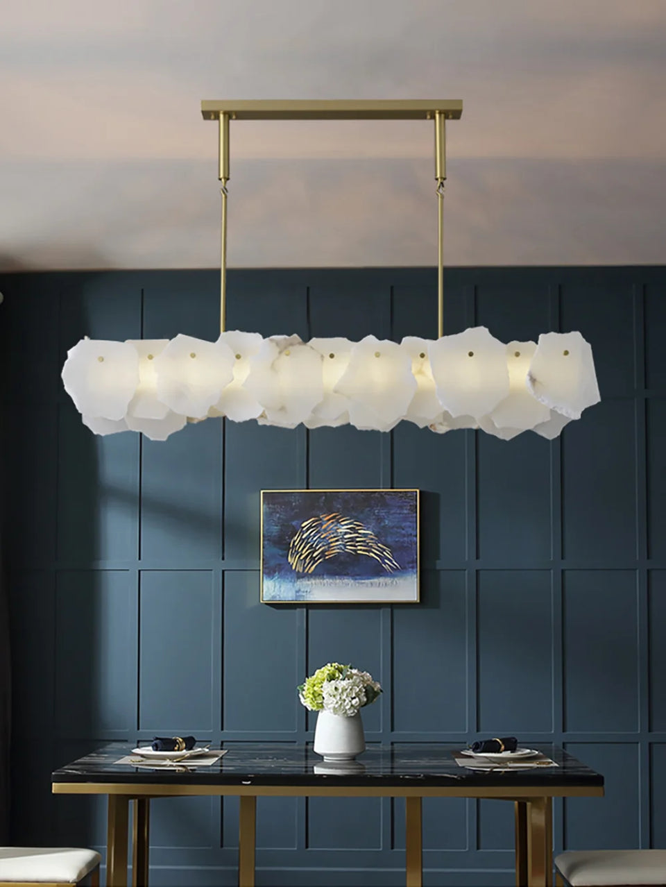 Linear Magari Alabaster Chandelier