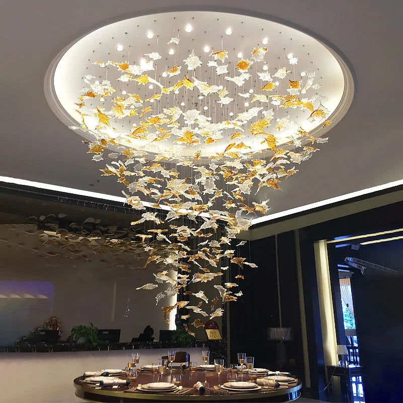 Maple Leaf Glass Chandelier