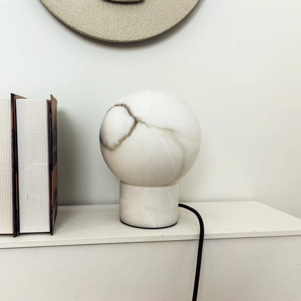 Alabaster Ball Round Table Lamp