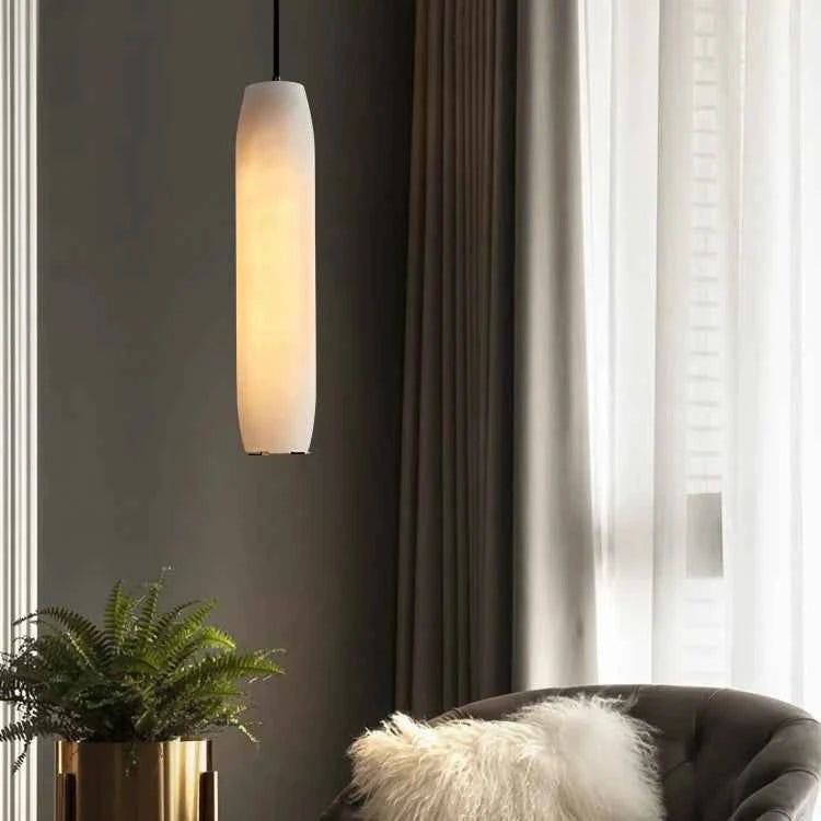 Alabaster Flute Pendant Light