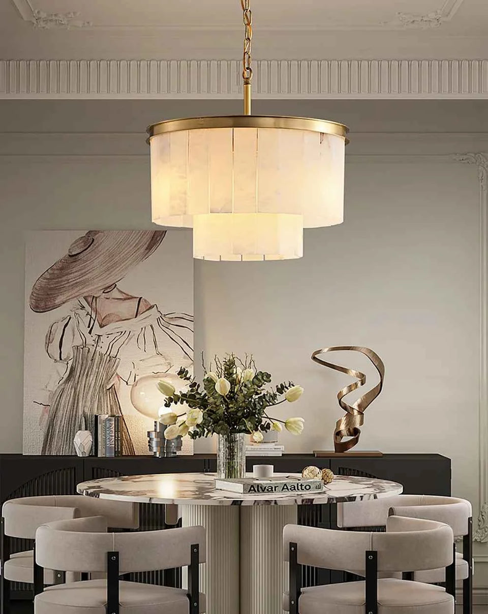 Modern Marble Tiered Chandelier