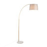 White Marble, Antique Brass, Grey Linen