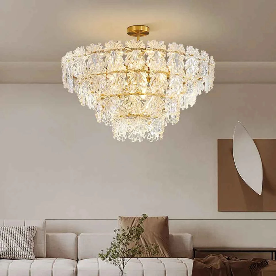 Gold Marilyn Elegant Glass Chandelier