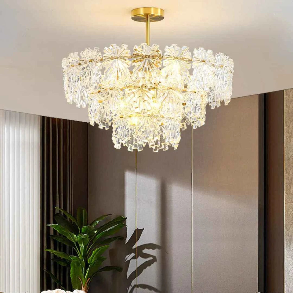 Gold Marilyn Elegant Glass Chandelier