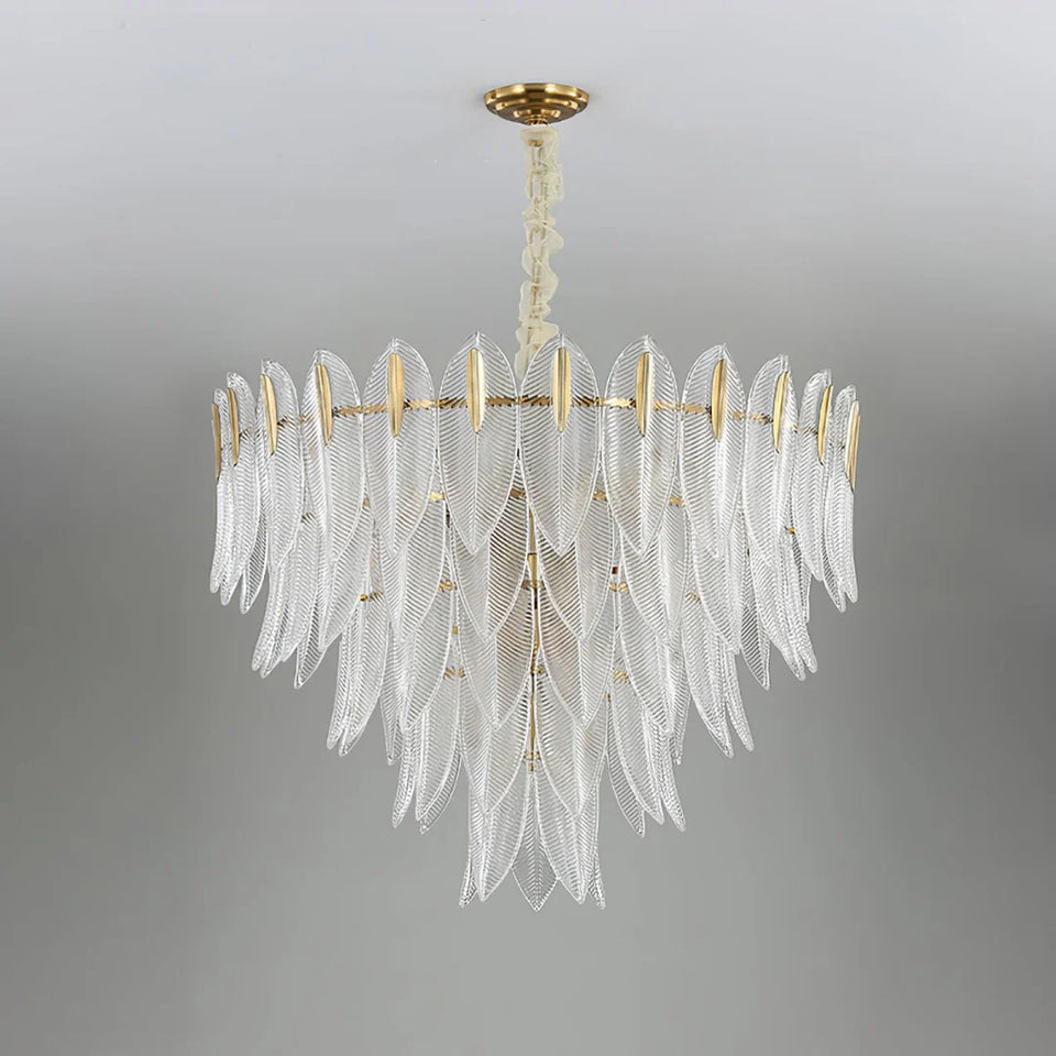 Marilyn Glass Feathers Chandelier